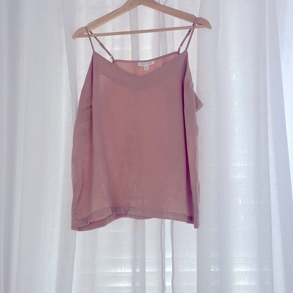 Silky versatile extra large pink peach beige neutral camisole dressy